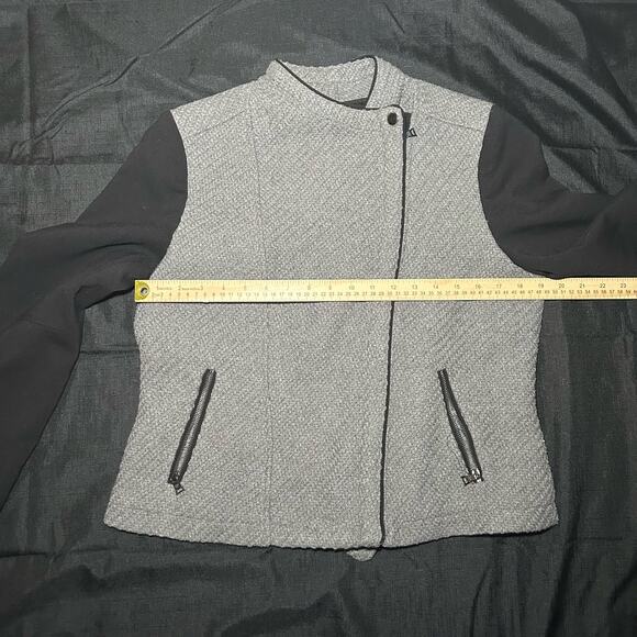 Banana Republic Colorblock Zip Up Jacket Size Large Gray Black Wool Blend - Picture 8 of 10